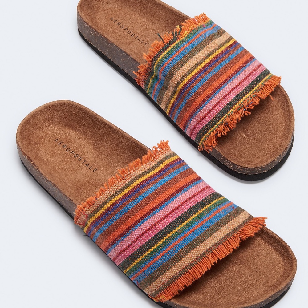 Aeropostale Serape Cork Slide Sandals